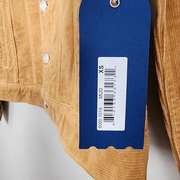 AG Adriano Goldschmied Flacky The Trucker Corduroy Jacket Mud Mustard NWT XS - Picture 13 of 16